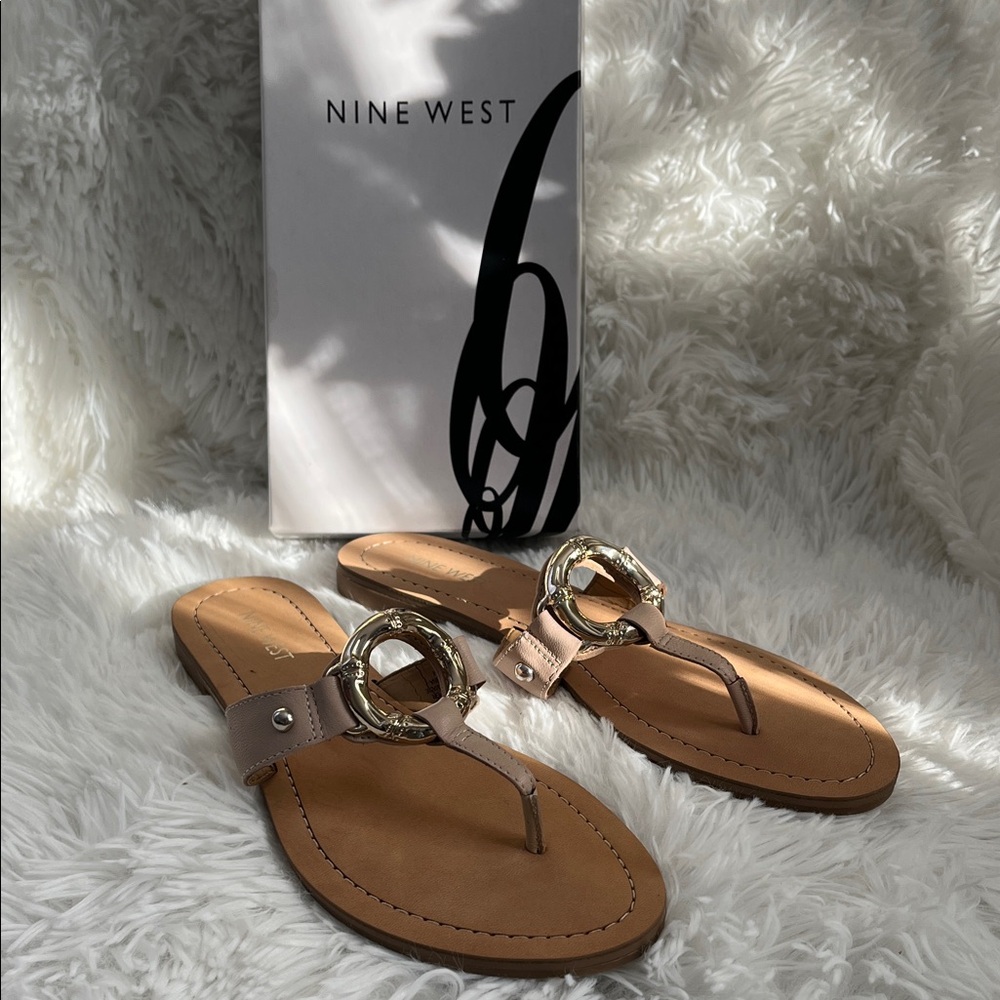 Nine West Gold and Tan Women's Sandals
